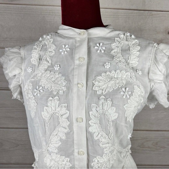 Michael Kors Short Sleeve Embroidered Beaded Dress - Picture 2 of 5